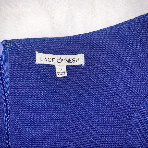 NWOT Blue Sleeveless A-line Dress with Bow and Scallop Neckline - Picture 4 of 6